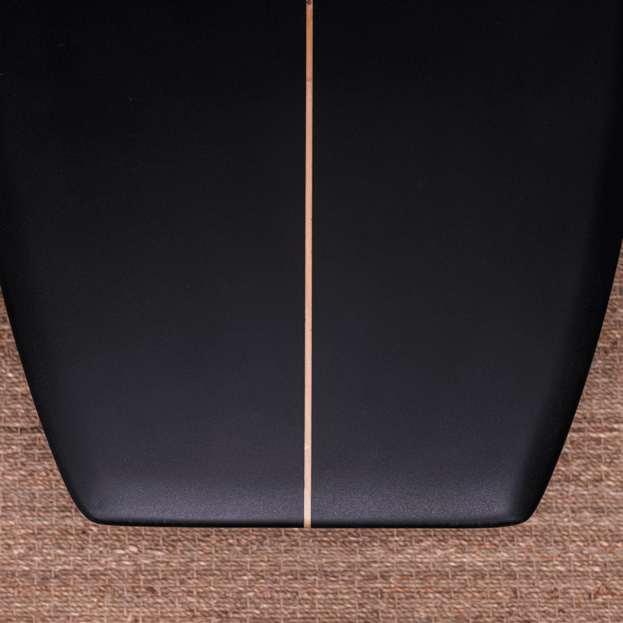 B59 Black surfboard coffee table shape salty home