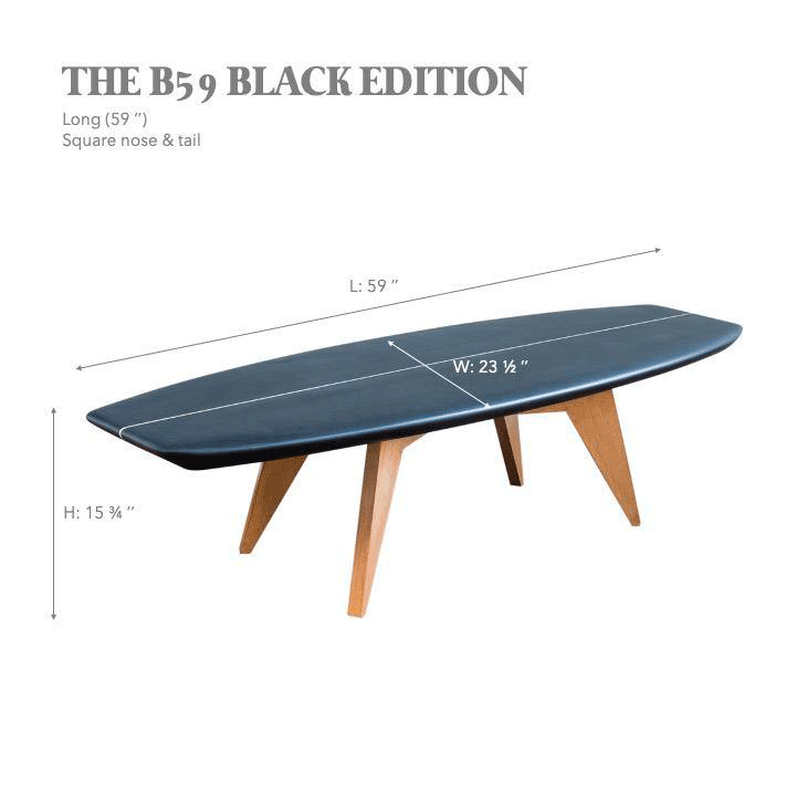 B59 Black Dimensions surfboard coffee table