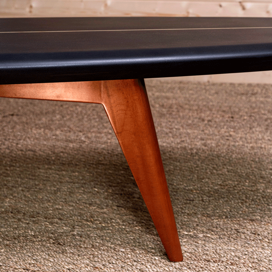 B59 Black surfboard coffee table jean prouve legs