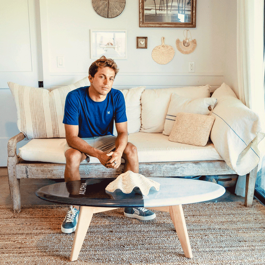 kai lenny salty home aloha surfboard coffee table